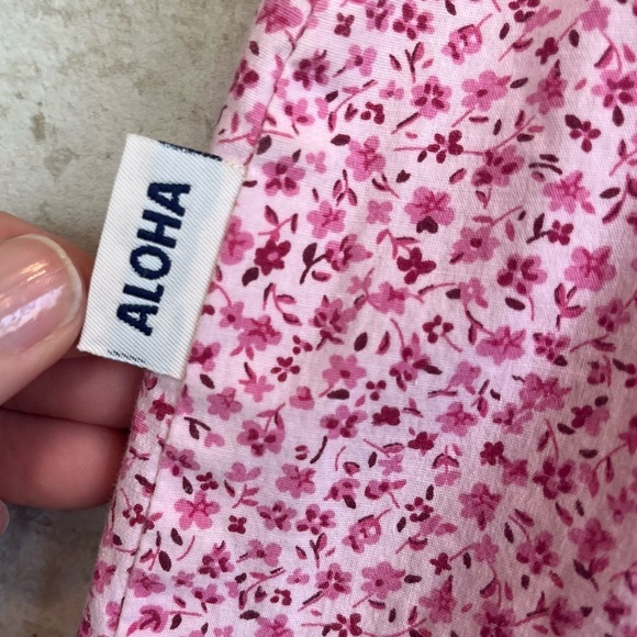 Honolua Surf Co Pink Floral Wrap Skirt Sz M Midi Ditzy Prairie Cottagecore - Picture 4 of 15